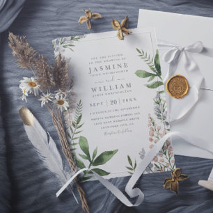Spring Wildflowers Rustic Elegant Modern Wedding Invitation