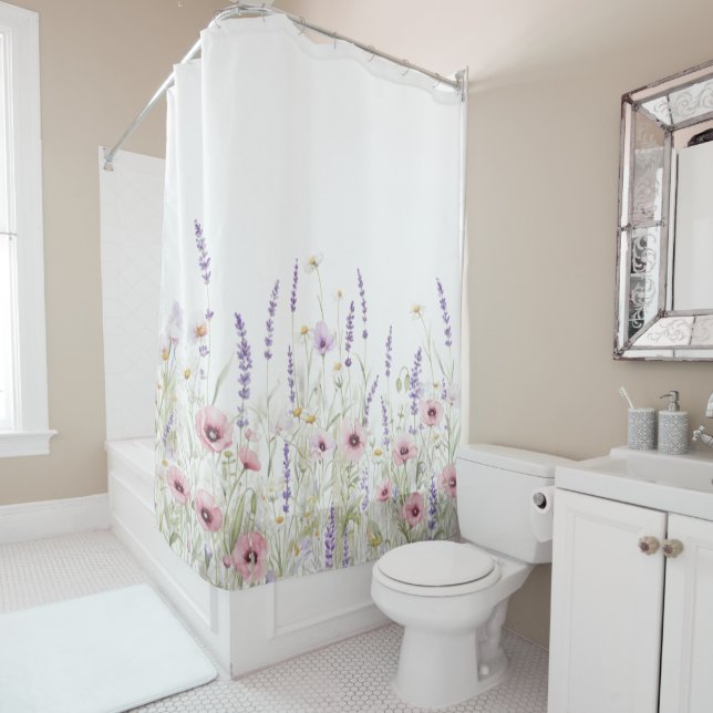 Spring Wildflowers Shower Curtain (In Situ)