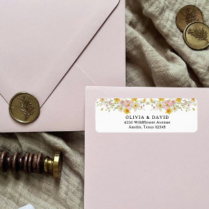 Spring Wildflowers   Watercolor Return Address Label