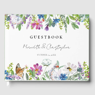 Spring Wildflowers Wedding Guest Book