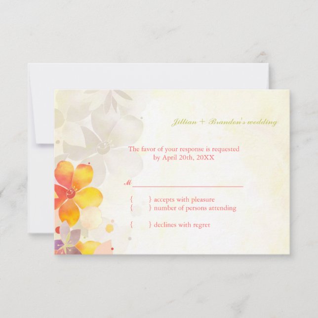 Spring Wildflowers Wedding RSVP Card (Front)