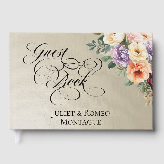 Spring Wildflowers - Wheat Guest Book (Front)