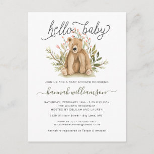 Spring Woodland   Baby Shower Invitation Postcard