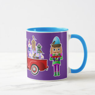 Spring Woodland Nutcracker with Little Red Truck Mug