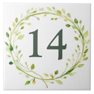 Spring Wreath Custom House Number Plate Sign Ceramic Tile