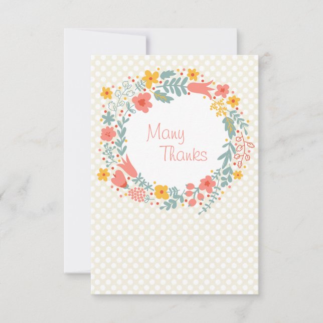 Spring Wreath Thank You Notecard (Front)