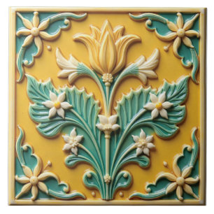 Spring Yellow Bloom Ceramic Tile