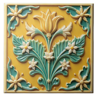 Spring Yellow Bloom Ceramic Tile