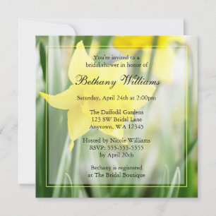 Spring Yellow Daffodil Flowers Bridal Shower Invitation