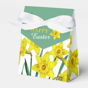 Spring yellow daffodils art thank Happy Easter Favour Box