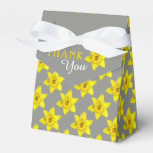 Spring yellow daffodils art thank you gift favour box