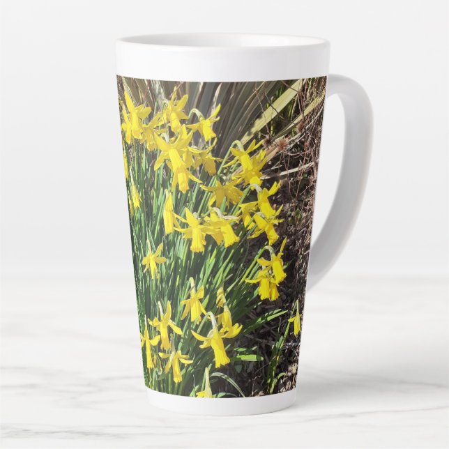 Spring Yellow Daffodils Latte Mug (Right Angle)