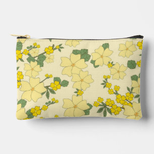 Spring Yellow Floral Pattern Accessory Pouch