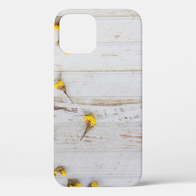Spring yellow flowers, white plank decor. Case-Mate iPhone case (Back)