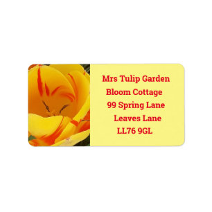 Spring Yellow Tulip Address Label