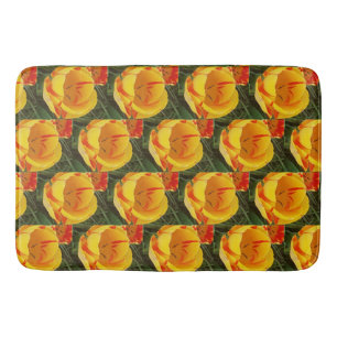 Spring Yellow Tulips Bath Mat