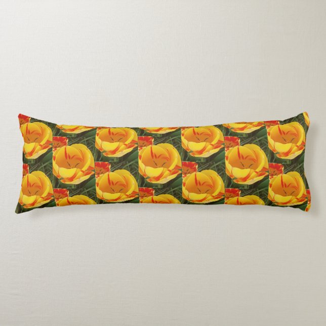 Spring Yellow Tulips Body Cushion (Front)