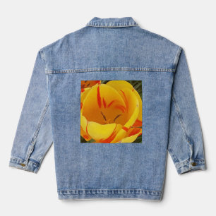 Spring Yellow Tulips Denim Jacket
