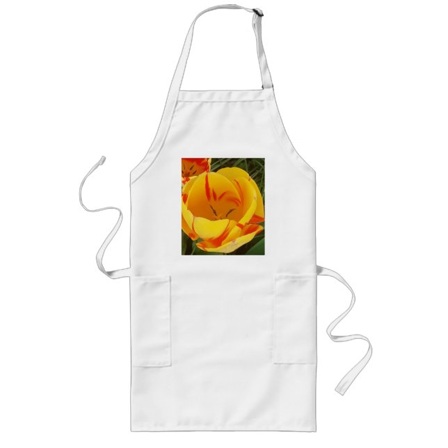 Spring Yellow Tulips Long Apron (Front)