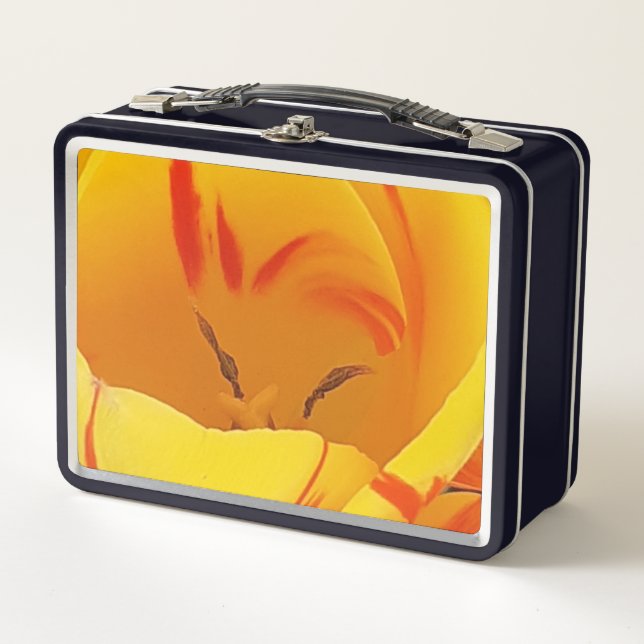 Spring Yellow Tulips Metal Lunch Box (Front)