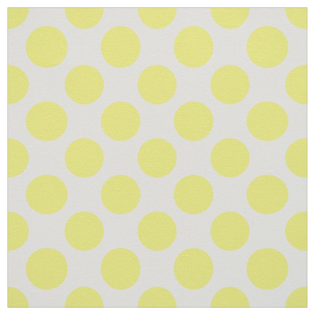 Spring Yellow & White Polka Dot Pattern Fabric (Swatch)
