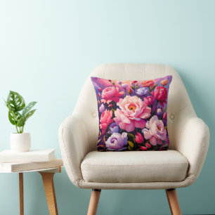 Spring Zen Sunrise Pink Blossom Garden Cushion