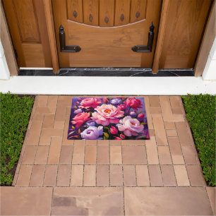 Spring Zen Sunrise Pink Blossom Garden  Doormat