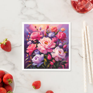 Spring Zen Sunrise Pink Blossom Garden Napkin