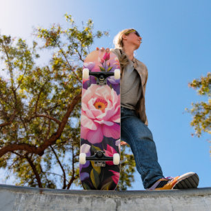 Spring Zen Sunrise Pink Blossom Garden  Skateboard
