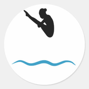 Springboard Diving Classic Round Sticker