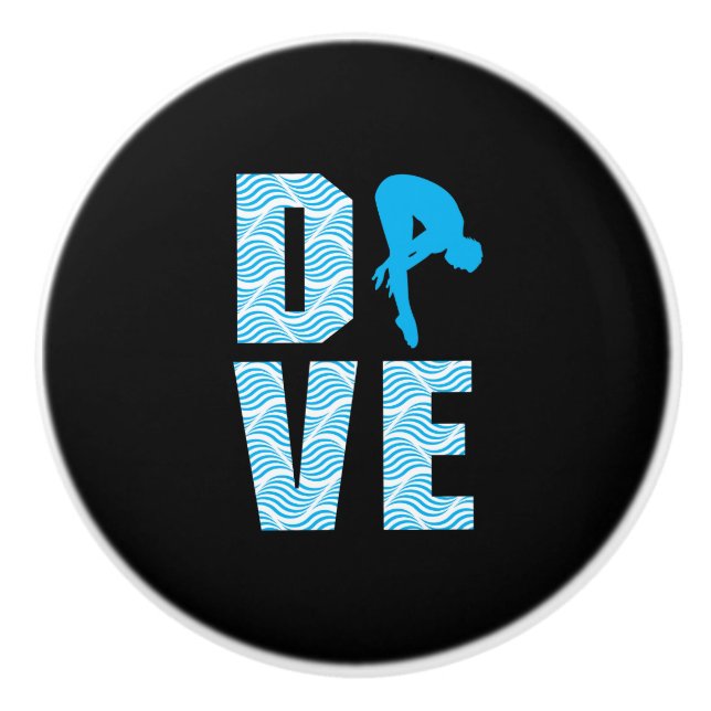 Springboard Diving Gift Diver Platform Springboard Ceramic Knob (Front)