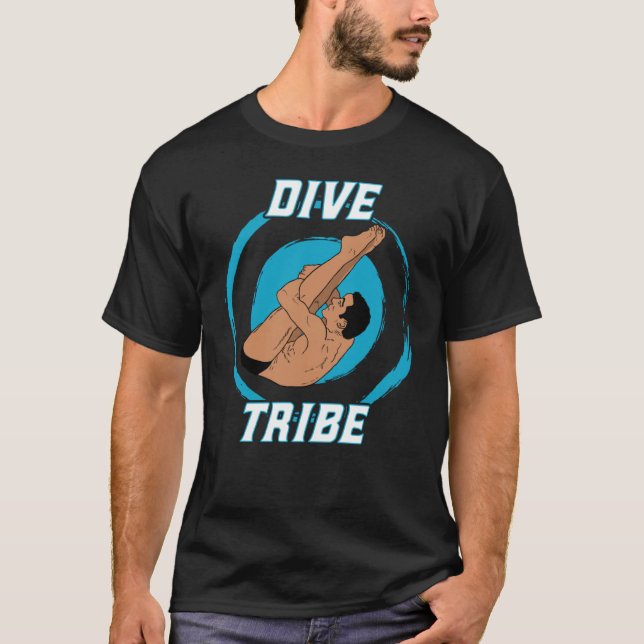Springboard Platform Diver  Mens Diving Dive Tribe T-Shirt (Front)