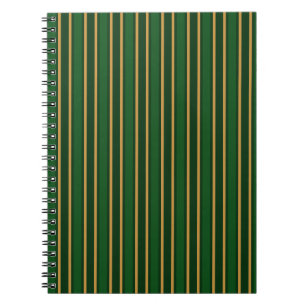 Springbok green and gold candy stripes notebook