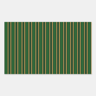 Springbok green and gold candy stripes rectangular sticker