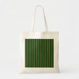 Springbok green and gold candy stripes tote bag