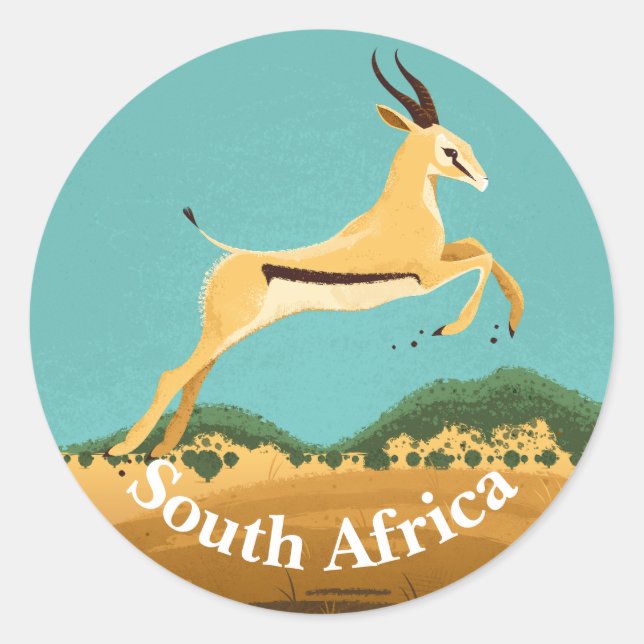 Springbok in South Africa Classic Round Sticker (Front)