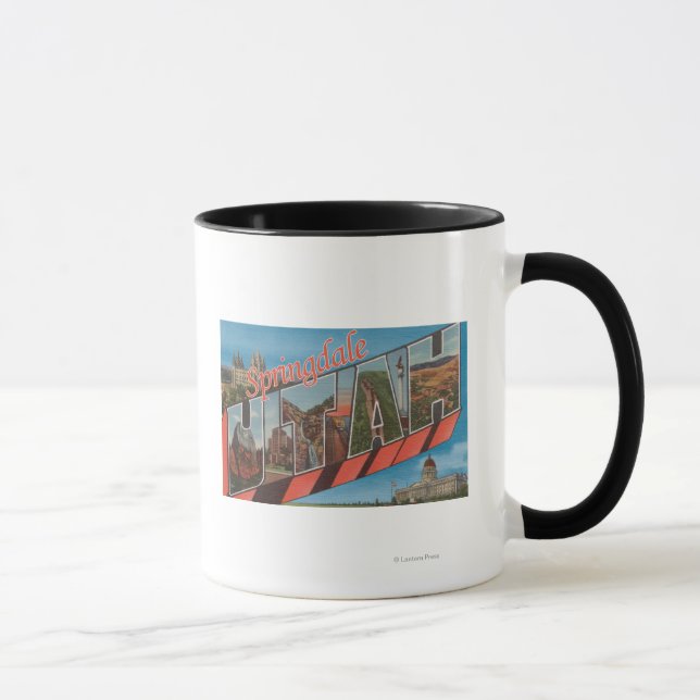 Springdale, Utah - Large Letter Scenes Mug (Right)
