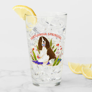 SPRINGER SPANIEL 16 ounce CUSTOMIZED glass