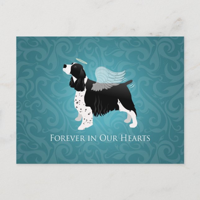 Springer Spaniel Angel Dog Pet Memorial Design Postcard (Front)