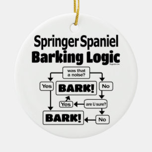 Springer Spaniel Barking Logic Ceramic Ornament