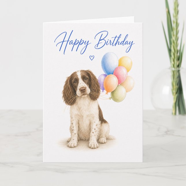 Springer Spaniel Birthday Card (Front)