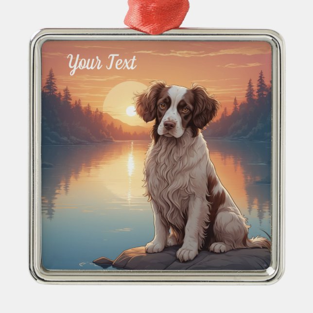 Springer Spaniel by Lake Metal Ornament (Front)