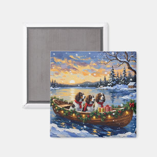 Springer Spaniel Christmas Boat Holiday Magnet