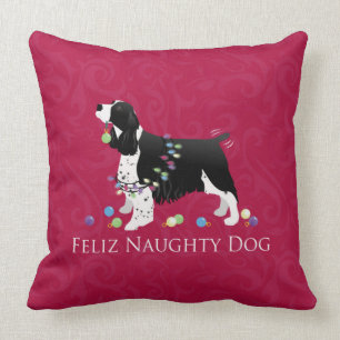 Springer Spaniel Christmas Design Cushion