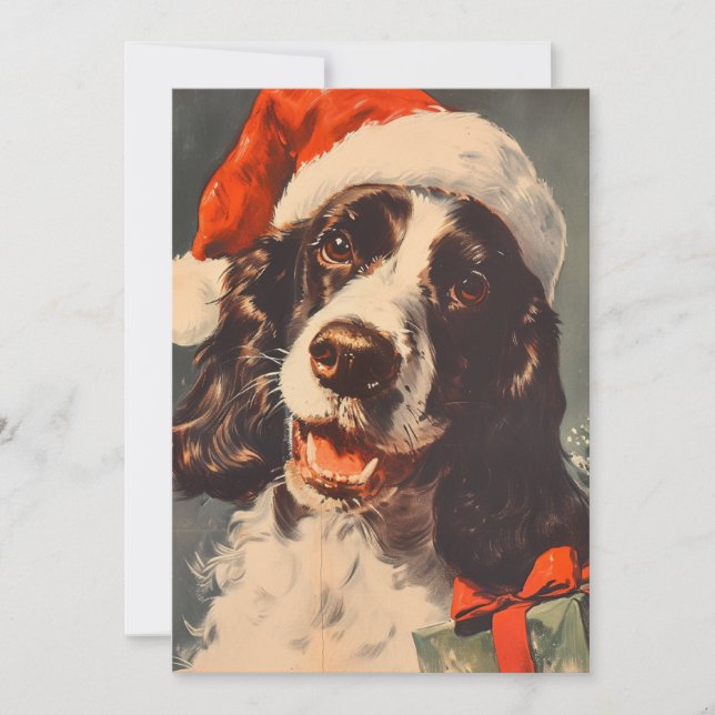 Springer Spaniel Christmas  Holiday Card (Front)