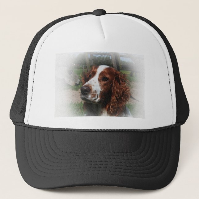 Springer Spaniel Dog Art Trucker Hat (Front)