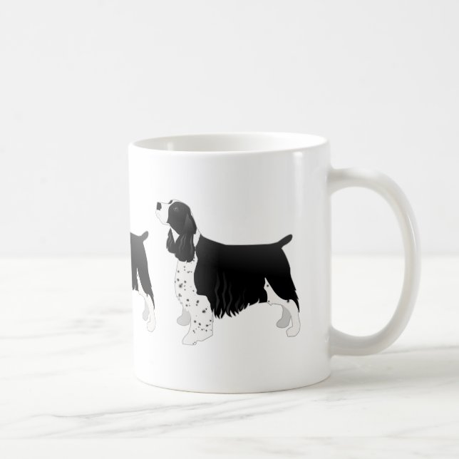 Springer Spaniel Dog Basic Breed Silhouette Black Coffee Mug (Right)