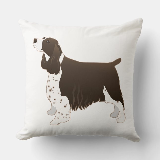 Springer Spaniel Dog Basic Breed Silhouette Brown Cushion (Front)