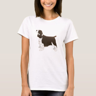 Springer Spaniel Dog Basic Breed Silhouette Brown T-Shirt