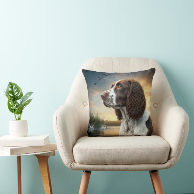 Springer Spaniel Dog By a Duck Pond Cushion (Chair)